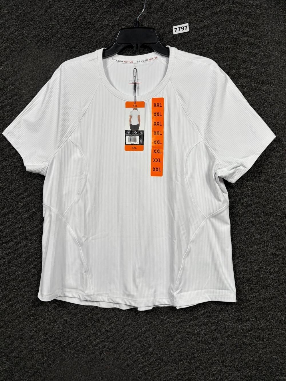 Spyder Ribbed Short Sleeve Tee Womens Size XXL White UPF 50+ Sun Protection NEW